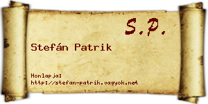 Stefán Patrik névjegykártya