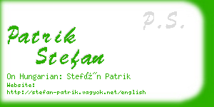 patrik stefan business card